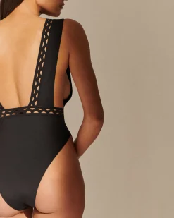 Cheap LYNWOOD PLUNGE ONE PIECE STONE 1 Piece Swimsuits